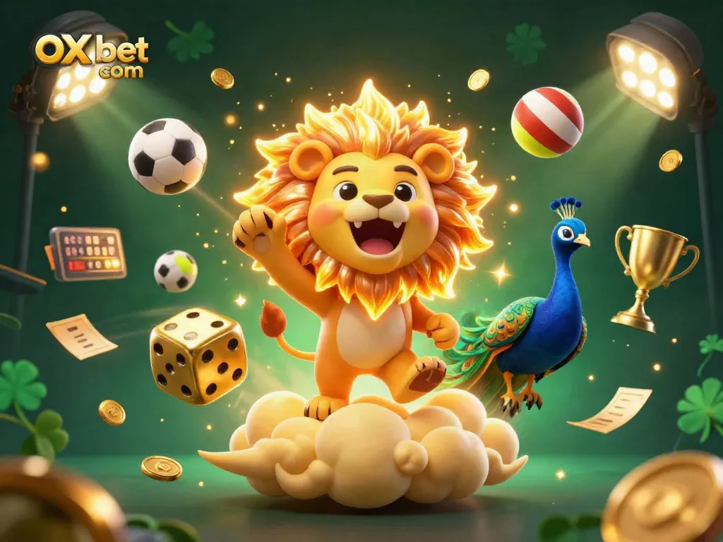 Experience thrilling gaming action at ox bet com with playful cartoon characters amid dynamic sports elements.